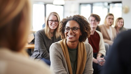 Diverse Group Of College Students Talking To Each Other In Lecture