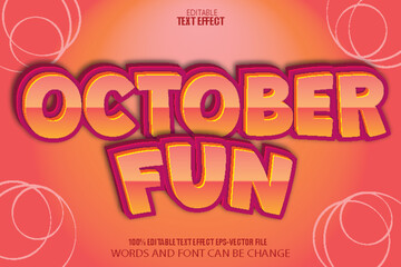 October Fun Editable Text Effect 3D Flat Gradient Style