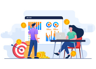 Financial graphs, charts and diagrams, Business analysis, Market research, Investment and budget plan, market analytics, statistics, Digital business data, business performance, Financial audit