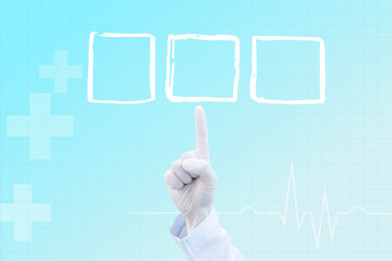 Doctor's hands put on gloves Point to the checkbox for the Success Quality Checklist.