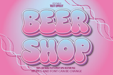 Beer Shop Editable Text Effect 3D Cartoon Style