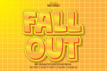 Fall Out Editable Text 3D Cartoon Style