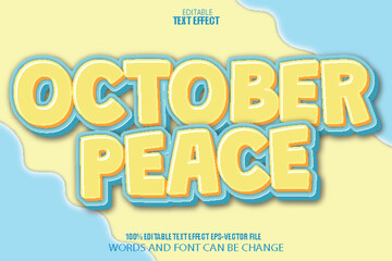 October Peace Editable Text Effect Flat Gradient Style