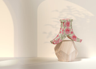 Set of Korean alphabet 'Hangul' with different textures. Decorative letter ‘t’ with Korean traditional flower pattern. 3D rendered illustration. Custom art font with white clean space.
