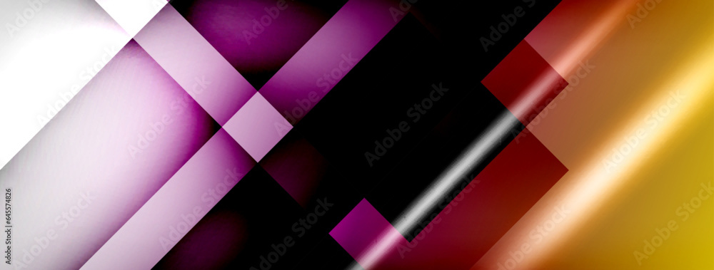 Aufkleber Light and shadow squares and lines abstract background