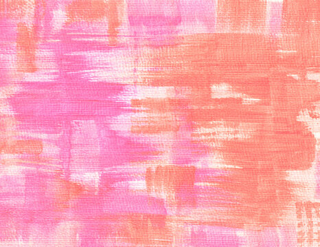Abstract pink and orange painting background. Vibrant acrylic paint brush stroke backdrop. Hand drawn vibrant painting. Modern contemporary art. © Graito