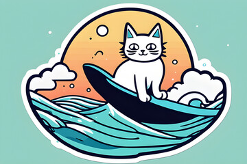 Cat riding the waves.
Generative Ai