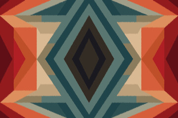 Ikat Pattern, Geometric ethnic pattern design for background or wallpaper, seamless pattern.