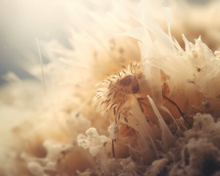 Eco Natural Macro Photograph, Beige, Brown, Golden, Earthy, Backlit, Golden Hour Photography, Close-up, Extreme Detail, Vintage Mood, Soft Light