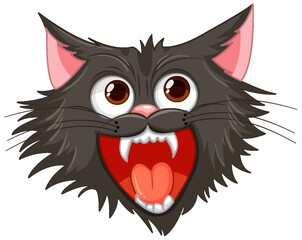 Ferocious Black Cat Cartoon
