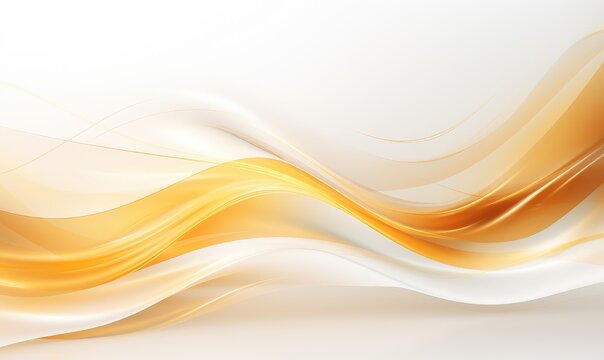 Abstract background with elegant brown and gold wave shapes with sparkling golden curves. . Generative AI © Waree Design