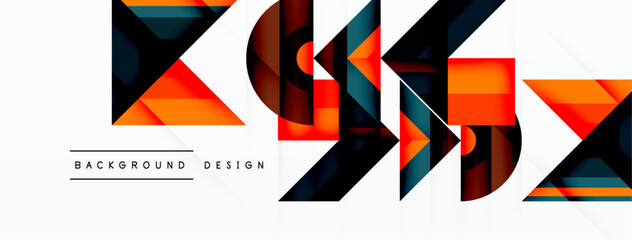 Visually captivating background design showcasing dynamic geometric lines, triangles, and squares. This composition blends precision and movement, creating an engaging graphic with a modern aesthetic