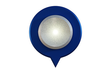 3D Illustration, Map pointers icon metal style ,