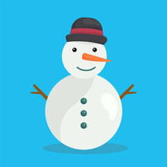 Cute Christmas Winter Snowman Vector