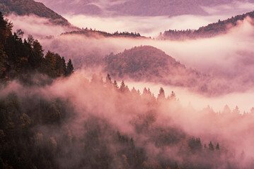 Misty mountain landscape
