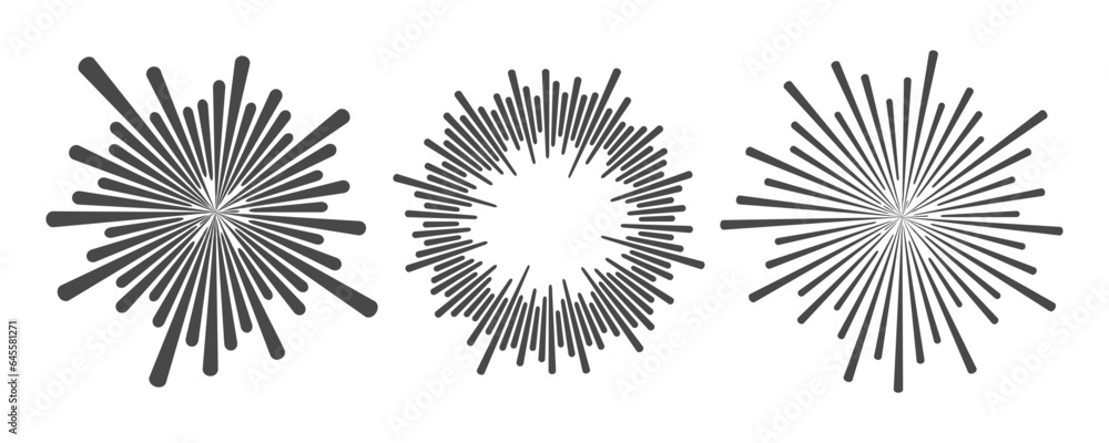 Poster circle sound wave. audio music equalizer. round circular icons set. spectrum radial pattern and freq