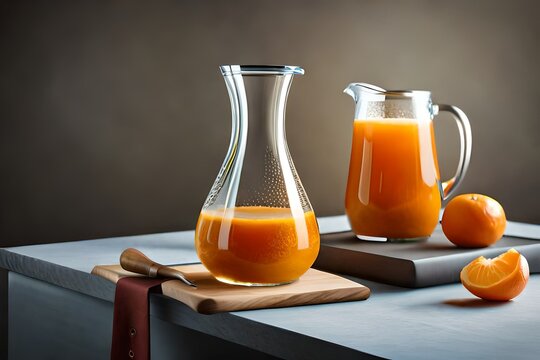 A carafe of Tangerine Juice, the essence of sunshine in liquid form, awaiting your indulgence