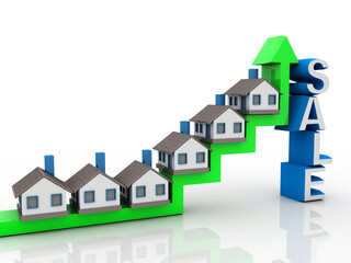 3D rendering Concept of house for sale