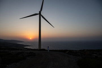 Sunset at the end of the day against the backdrop of the sea on the island of Crete