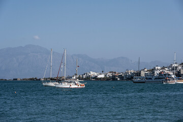 Fototapeta premium panoramic view of the sea bay of the island of Crete on a summer day