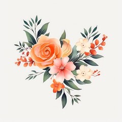 Vivid watercolor blossoms for design