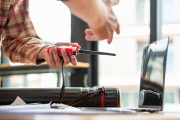 Concept meeting engineers or architects for projects working with partners and engineering tools to create models and blueprints at the job site. construction concept. Engineer concept.