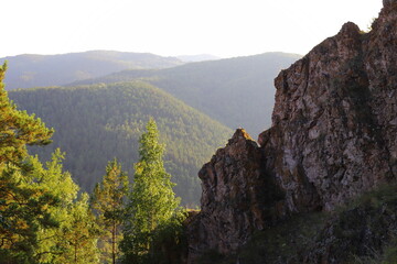 View on national Mountain park Krasnoyarsk Pillars.
