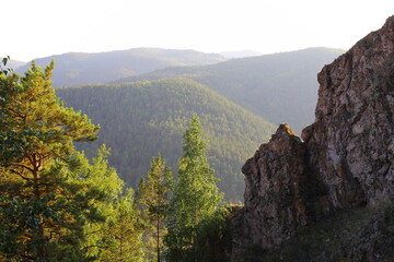 View on national Mountain park Krasnoyarsk Pillars.
