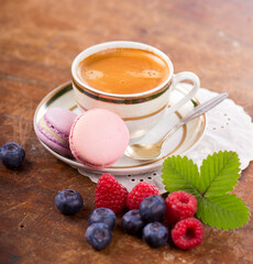 Macaroon on a wooden background