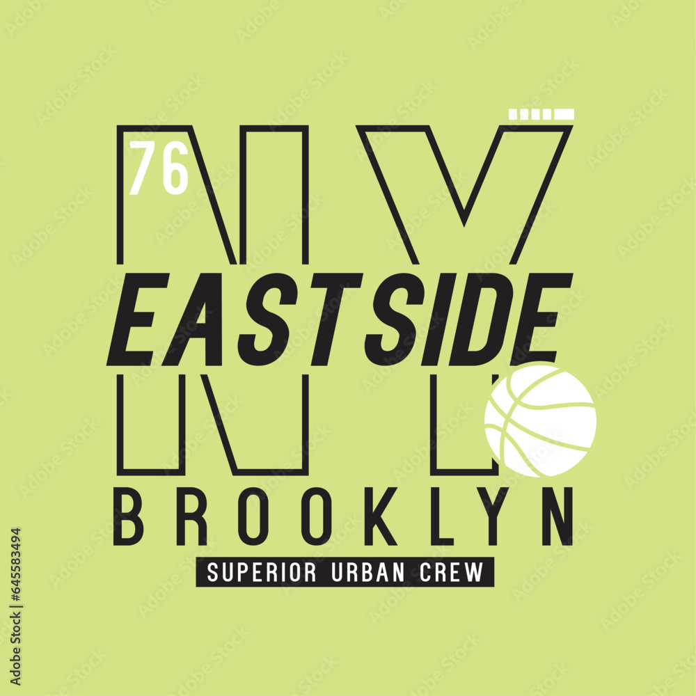 Poster varsity concept tee print design with basketball ball drawing as vector