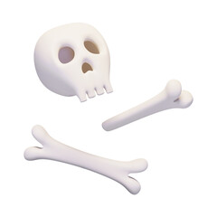 3D Halloween Skull and Bones