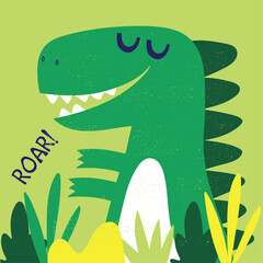 cute dinosaur head drawing as vector