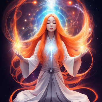 Meditation yoga, スピリチュアル, 瞑想, spiritual, manga, a fictional person, illustration art, Generative AI