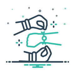 Mix  icon for rakhi in hand 