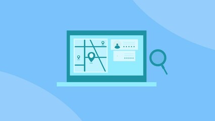 Local SEO, Business listing on local search result, SEO maps, Business address location on search engine, Local business marketing, Animation video clip.