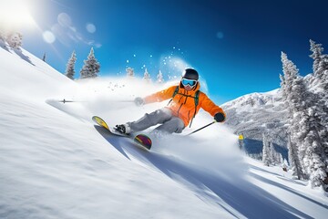 skier in the mountains