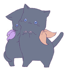 お菓子がほしい黒子猫のきょうだい