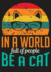 TYPOGRAPHY AND VINTAGE CAT T SHIRT DESIGN