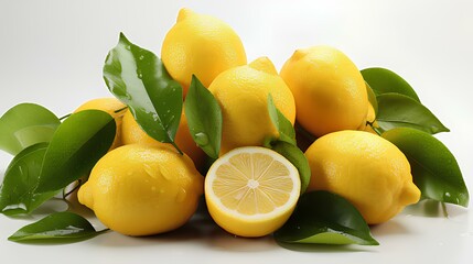 Lemons isolated on a transparent background, Generative AI
