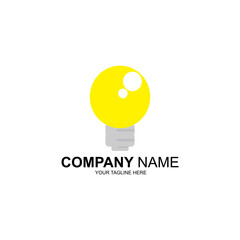 Vector logo light bulb line art eco friendly energy electricity idea concept.