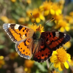 Fototapeta premium butterfly on flower. Generative AI