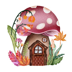 house with mushrooms