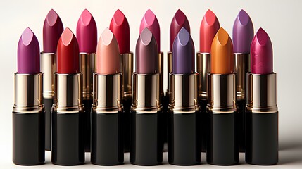 Lipsticks, isolated on a clear background, Generative AI