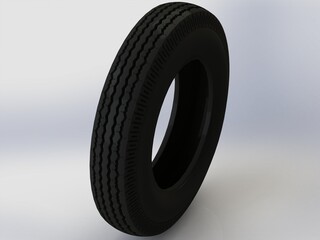 Highway Trailer Tyre 10 Inches 3D model