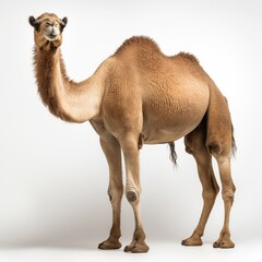 Camel on white background, AI generated Image