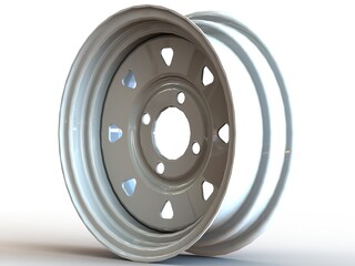 12 inch x 4 inch Trailer Wheel 3D model