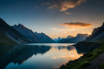 Fototapeta na wymiar sunrise over the lake