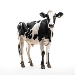 Naklejka na ściany i meble Cow on white background, AI generated Image