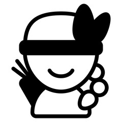 traditional tribe icon with solid line style base. Suitable for website design, logo, app, ui and etc.