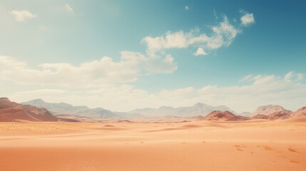 Fototapeta na wymiar Desert and blue sky, AI generated Image